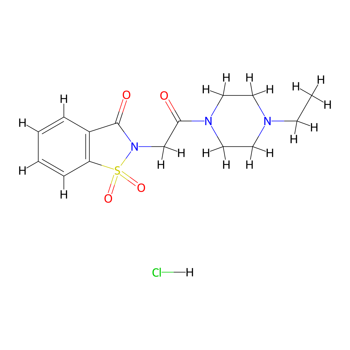 2-[2-(4-Ethylpiperazin-1-yl)-2-oxoethyl]-2,3-dihydro-1lambda6,2-benzothiazole-1,1,3-trione hydrochloride molecular structure, CAS 1177149-41-5