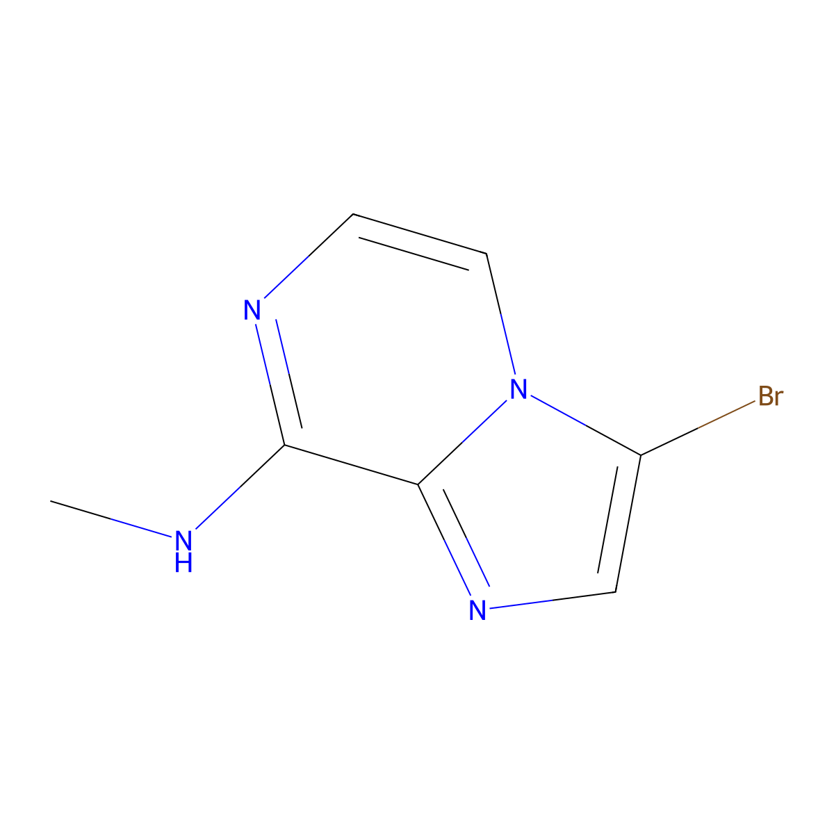 Imidazo(1,2-a)pyrazin-8-amine, 3-bromo-N-methyl- molecular structure, CAS 117718-82-8
