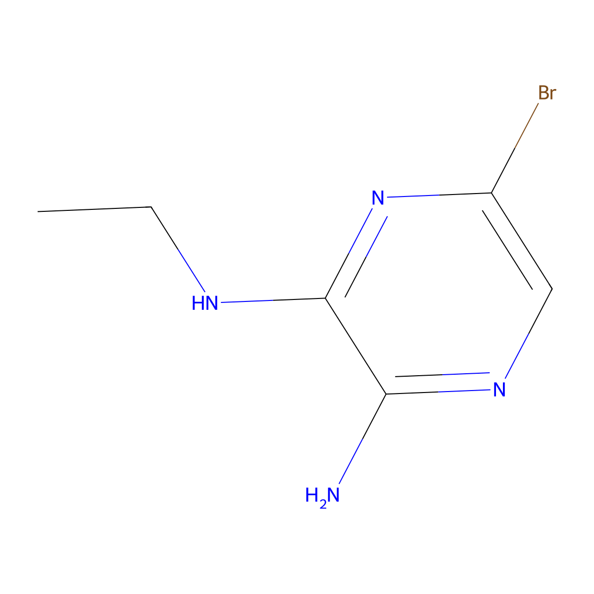 2-Amino-5-bromo-3-(ethylamino)pyrazine molecular structure, CAS 117719-10-5