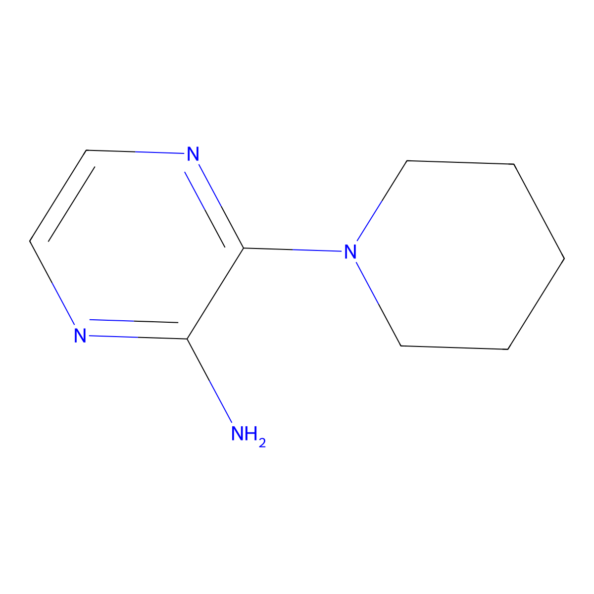 3-(Piperidin-1-yl)pyrazin-2-amine molecular structure, CAS 117719-15-0