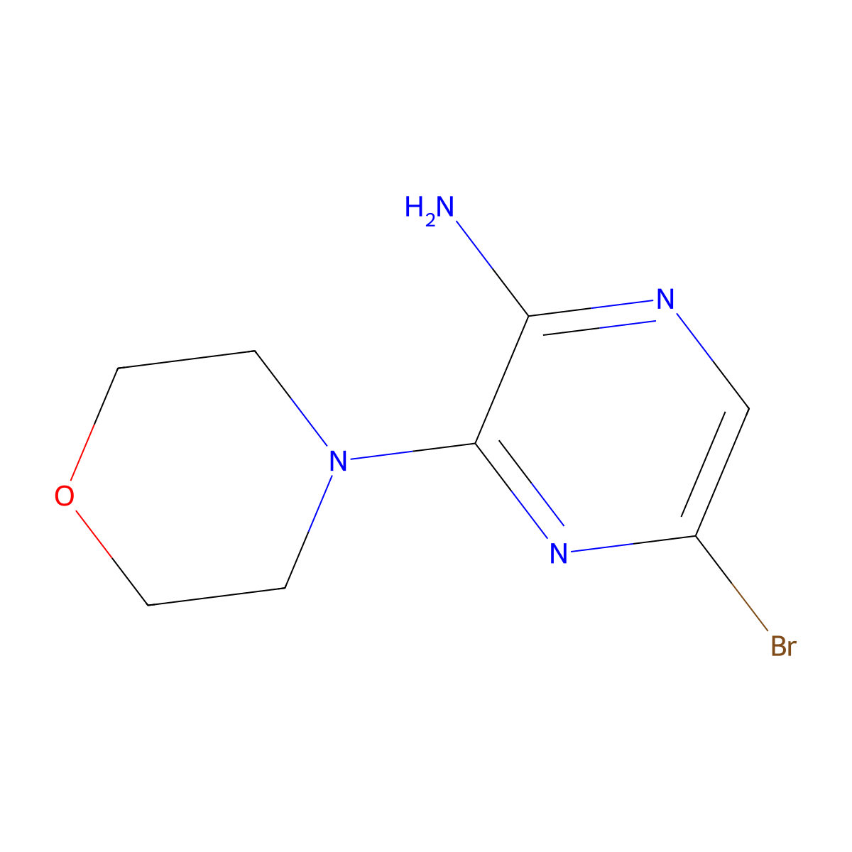 5-Bromo-3-morpholinopyrazin-2-amine molecular structure, CAS 117719-17-2