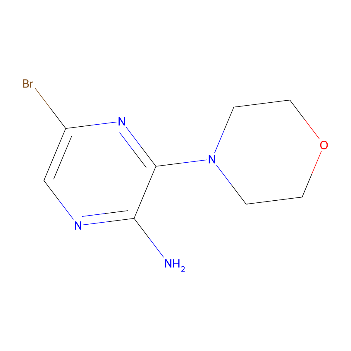 5-Bromo-3-morpholinopyrazin-2-amine molecular structure, CAS 117719-17-2
