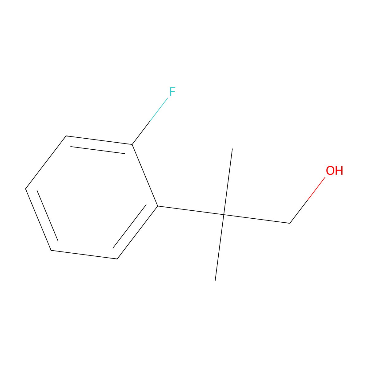 2-(2-Fluorophenyl)-2-methylpropan-1-ol molecular structure, CAS 1177192-02-7