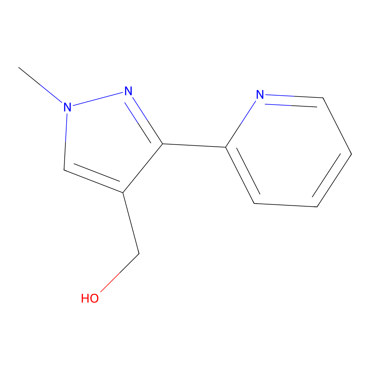 (1-methyl-3-(pyridin-2-yl)-1H-pyrazol-4-yl)methanol molecular structure, CAS 1177192-20-9