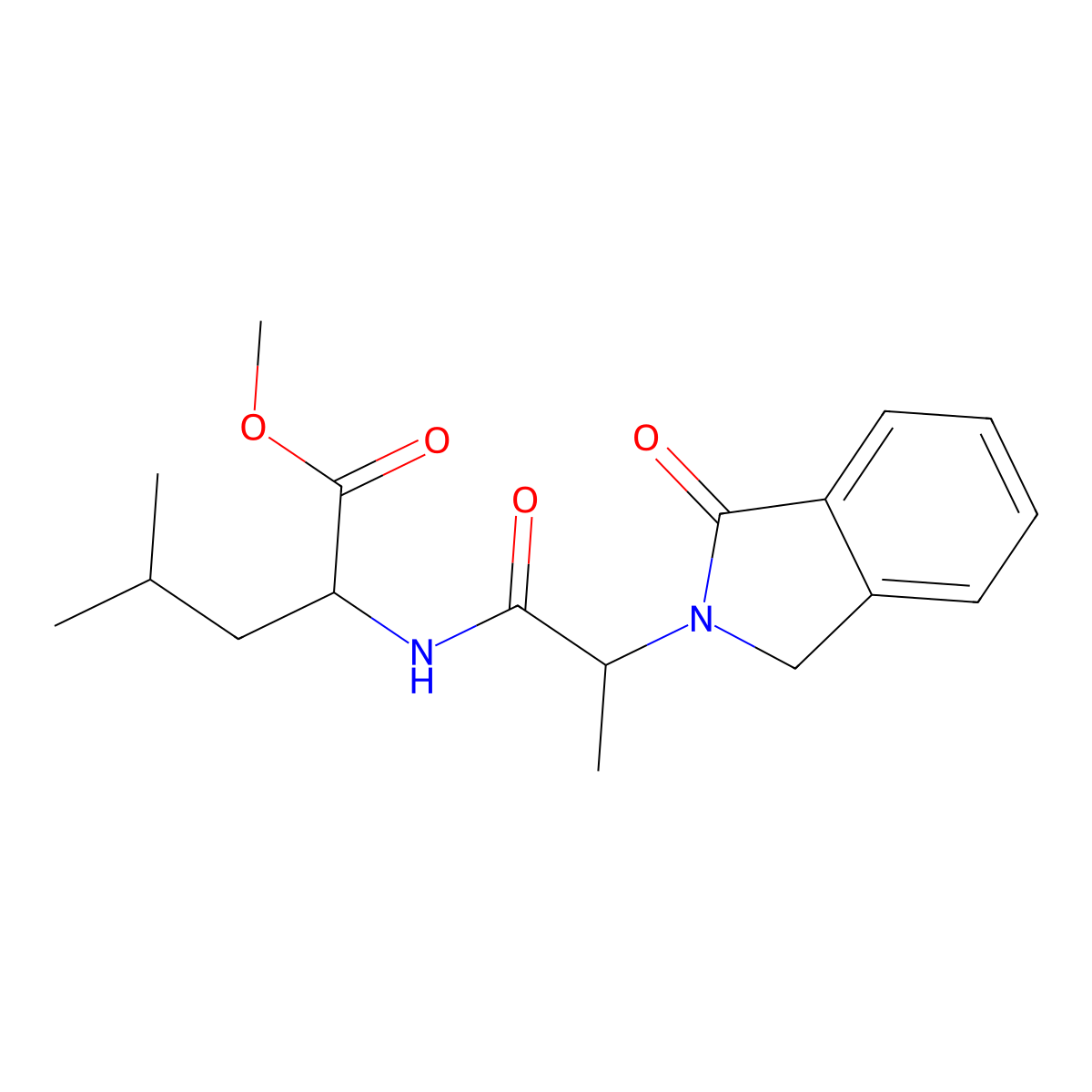 (R)-methyl 4-methyl-2-((S)-2-(1-oxoisoindolin-2-yl)propanamido)pentanoate molecular structure, CAS 1177192-32-3