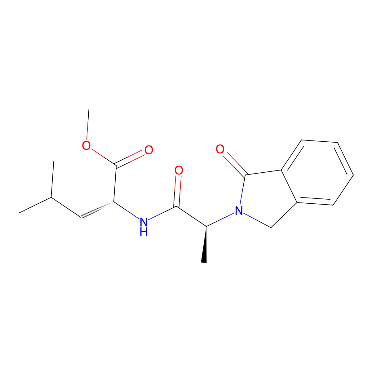 (R)-methyl 4-methyl-2-((S)-2-(1-oxoisoindolin-2-yl)propanamido)pentanoate molecular structure, CAS 1177192-32-3