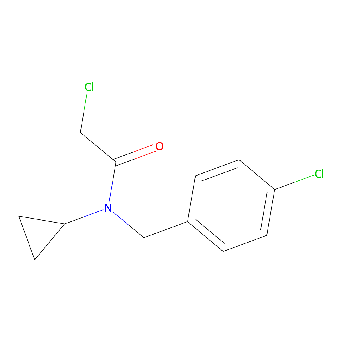 2-Chloro-N-(4-chlorobenzyl)-N-cyclopropylacetamide molecular structure, CAS 1177199-20-0