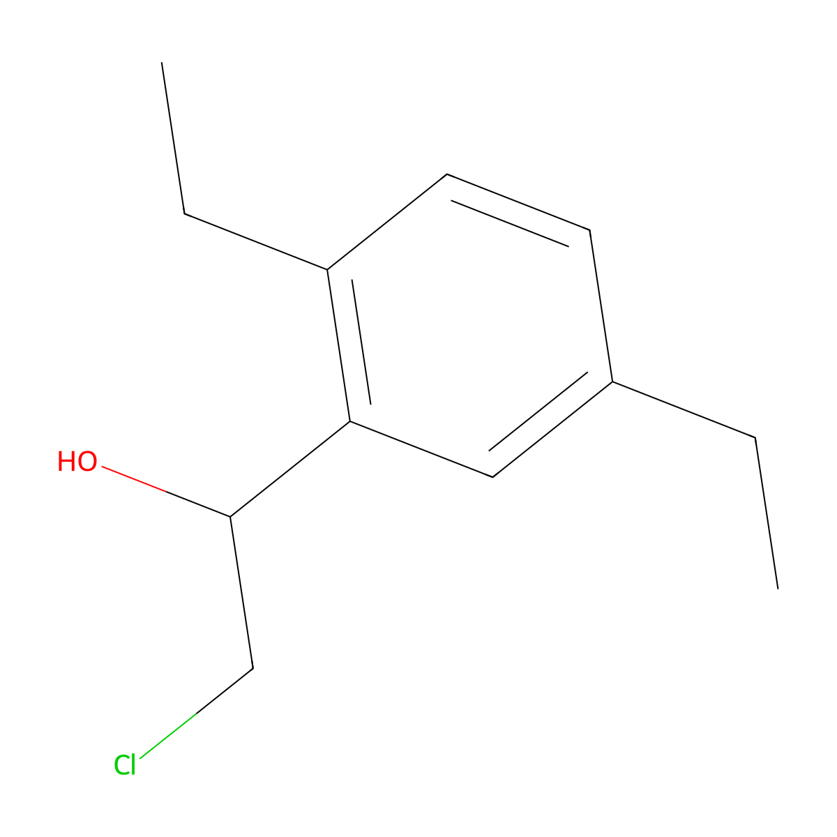 (1R)-2-Chloro-1-(2,5-diethylphenyl)ethan-1-ol molecular structure, CAS 1177206-67-5