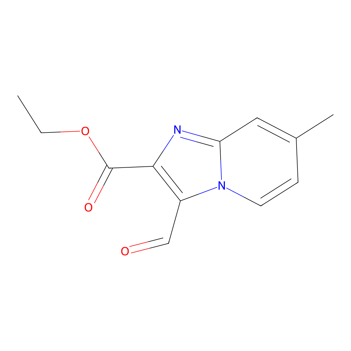 Ethyl 3-formyl-7-methylimidazo[1,2-a]pyridine-2-carboxylate molecular structure, CAS 1177207-33-8