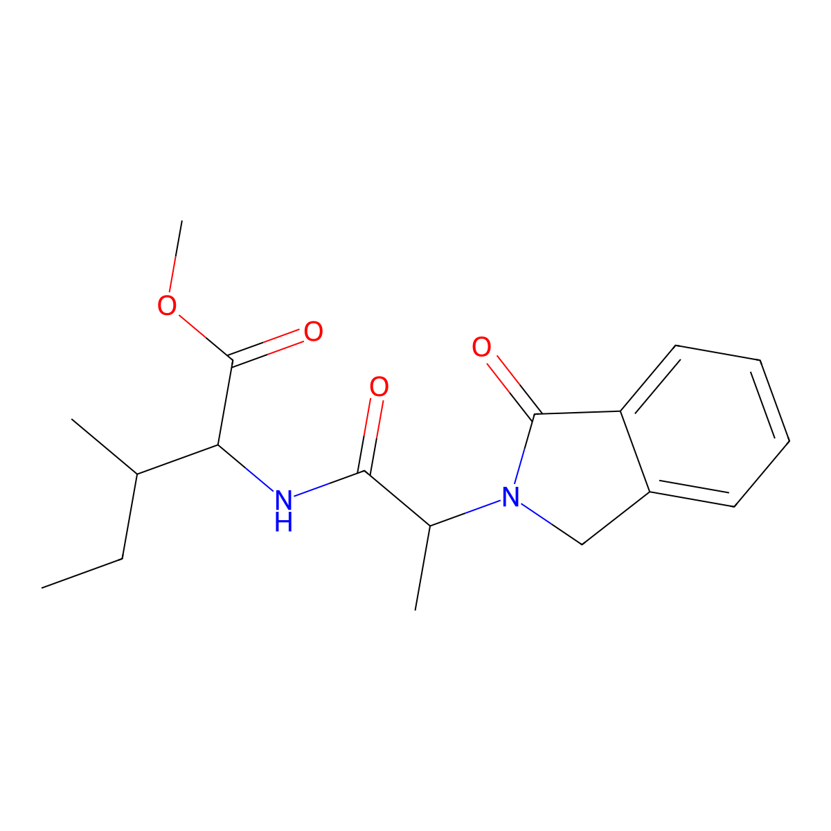 (2R,3R)-methyl 3-methyl-2-((S)-2-(1-oxoisoindolin-2-yl)propanamido)pentanoate molecular structure, CAS 1177220-17-5