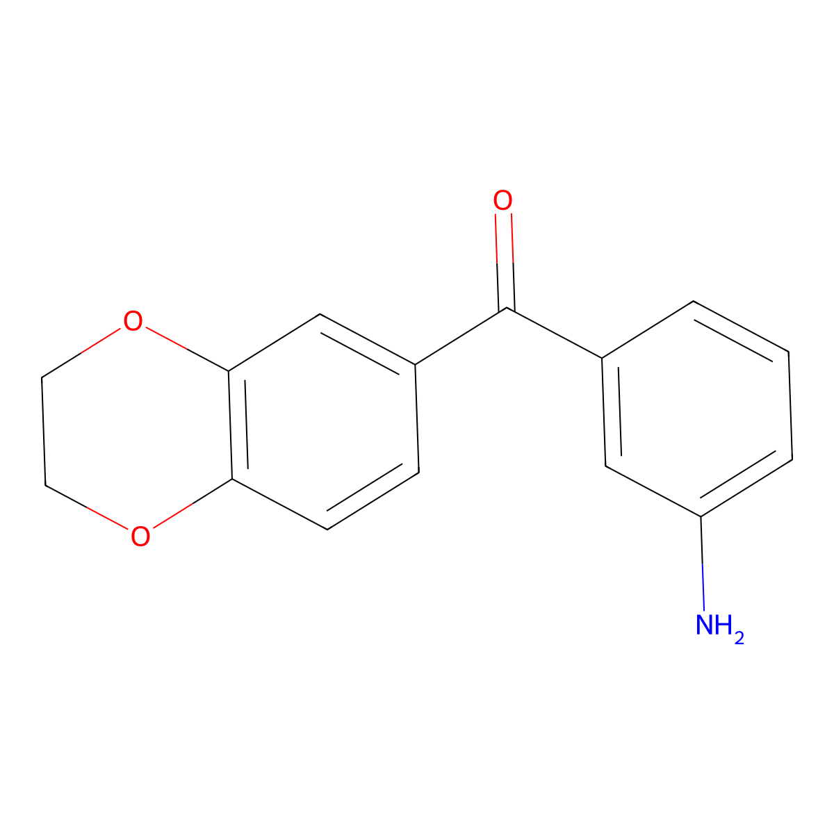 (3-Aminophenyl)(2,3-dihydro-1,4-benzodioxin-6-yl)methanone molecular structure, CAS 1177220-28-8