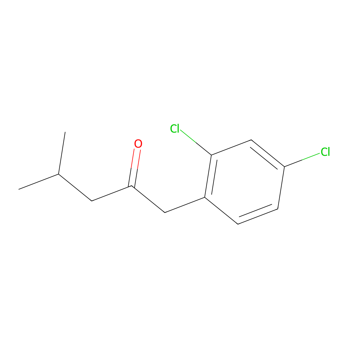 1-(2,4-Dichlorophenyl)-4-methylpentan-2-one molecular structure, CAS 1177228-87-3