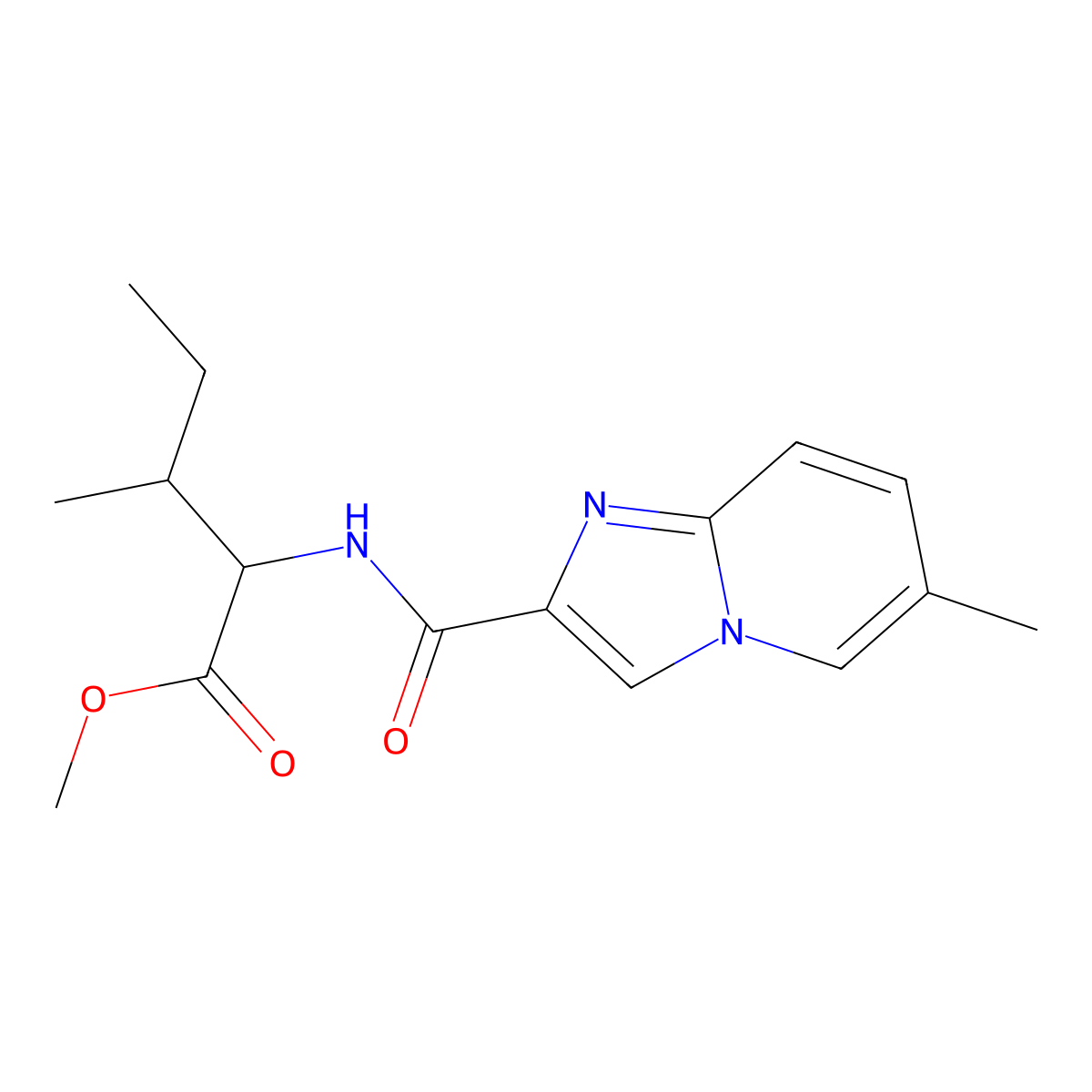 (2S,3S)-methyl 3-methyl-2-(6-methylimidazo[1,2-a]pyridine-2-carboxamido)pentanoate molecular structure, CAS 1177229-31-0