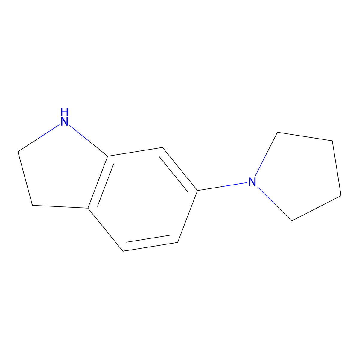 6-(Pyrrolidin-1-YL)-2,3-dihydro-1H-indole molecular structure, CAS 1177234-48-8