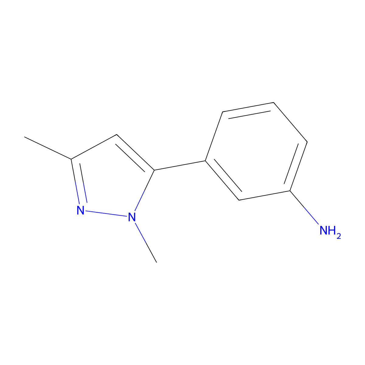 3-(1,3-Dimethyl-1H-pyrazol-5-yl)benzenamine molecular structure, CAS 1177235-21-0