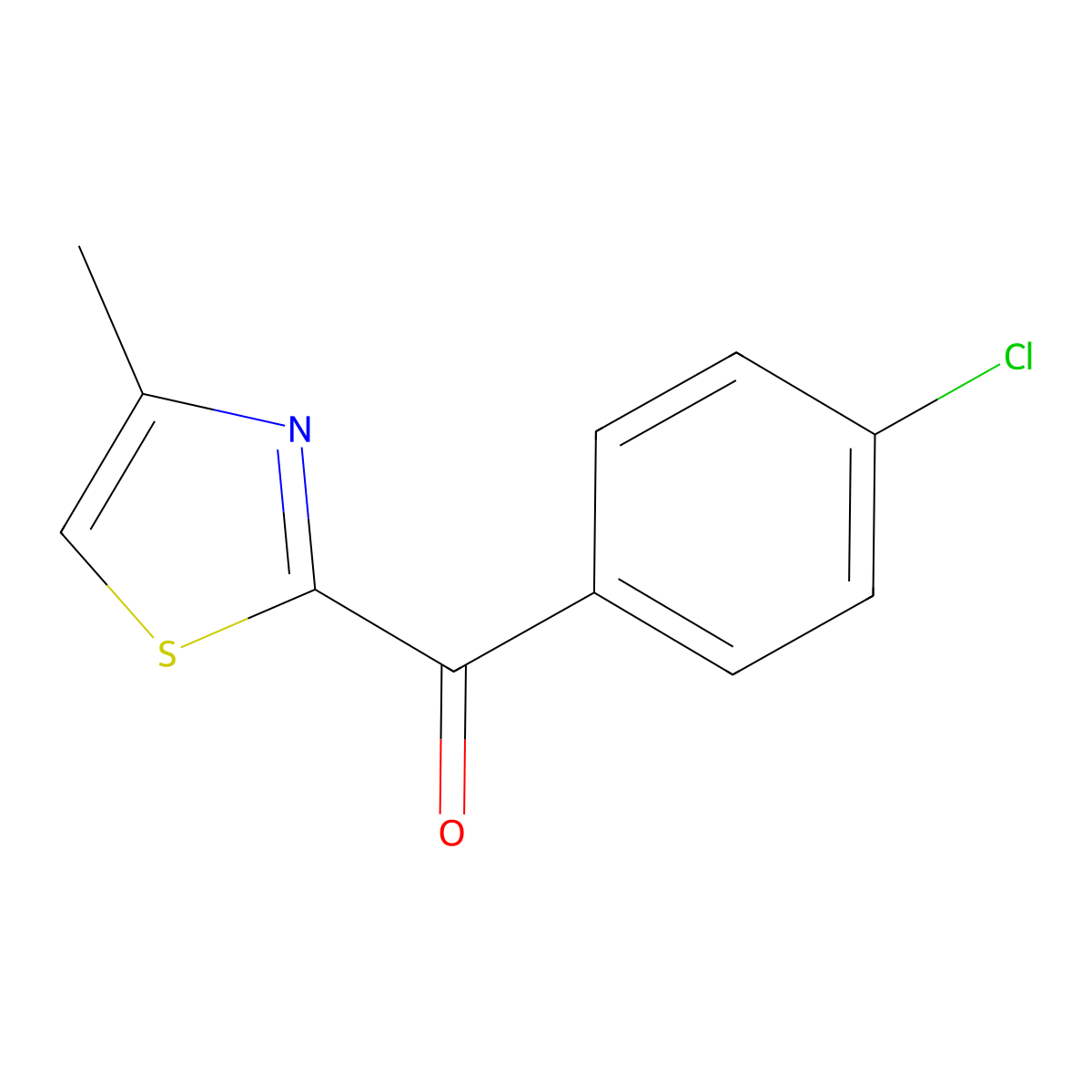 (4-Chlorophenyl)(4-methylthiazol-2-yl)methanone molecular structure, CAS 1177235-48-1
