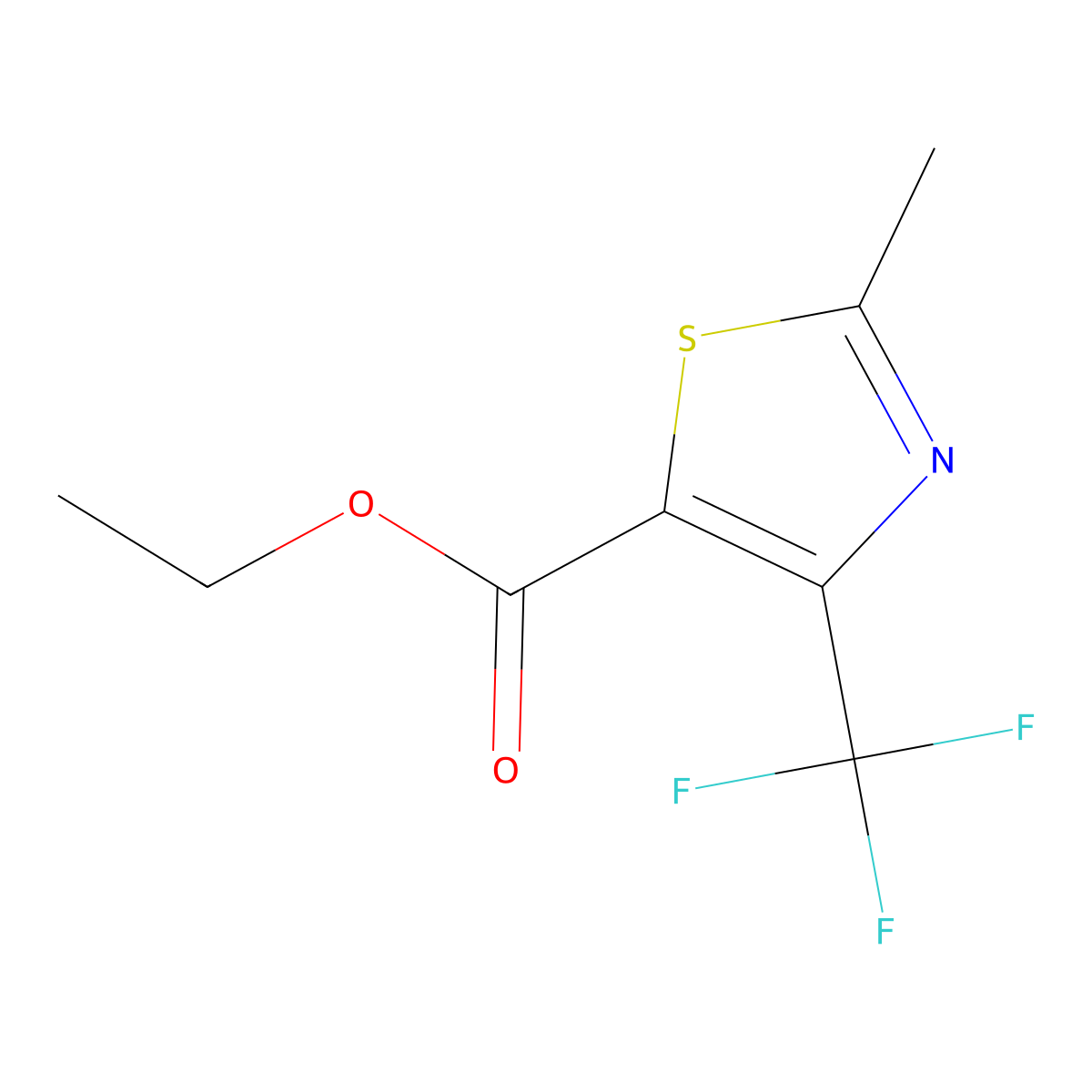 Ethyl 2-methyl-4-(trifluoromethyl)-1,3-thiazole-5-carboxylate molecular structure, CAS 117724-62-6