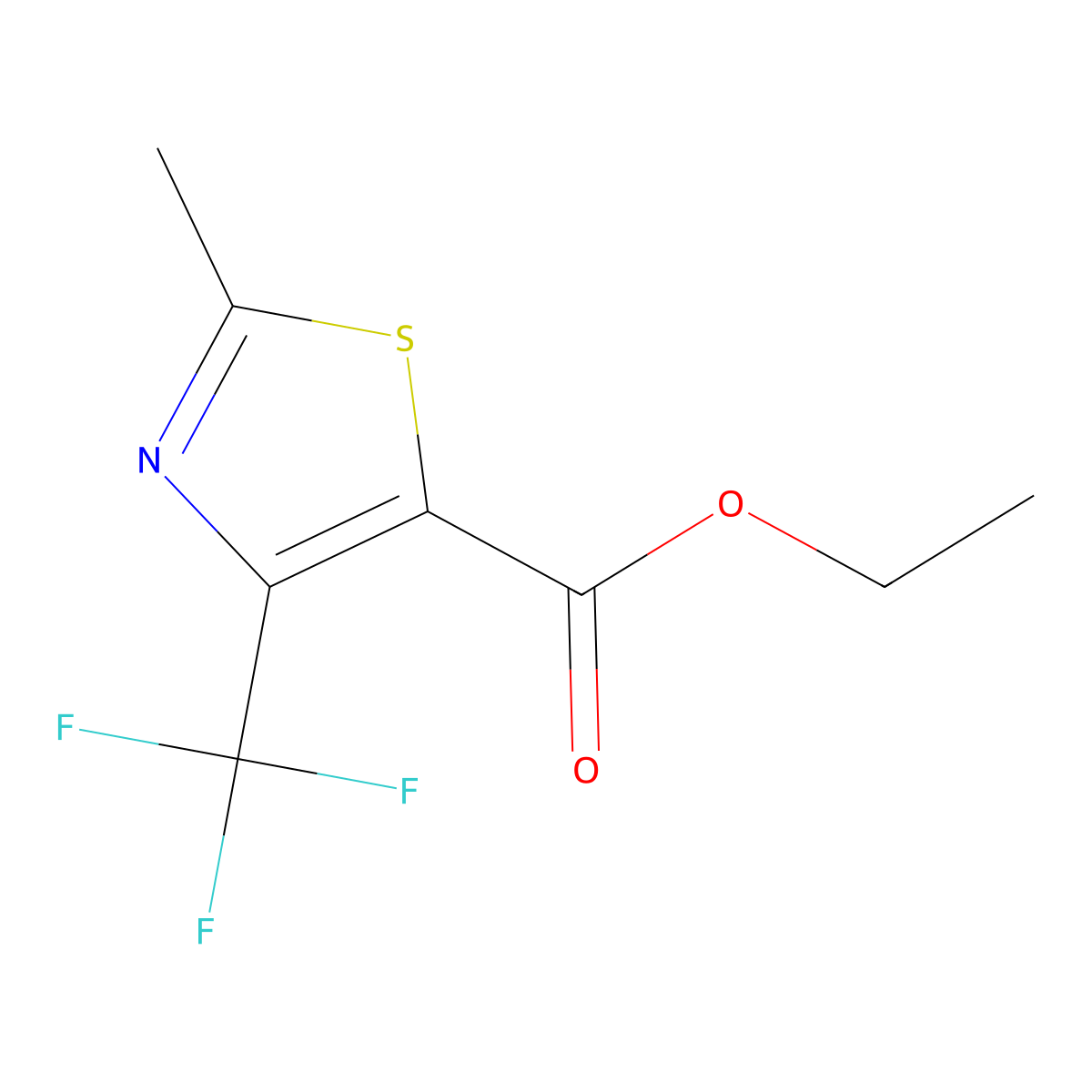 Ethyl 2-methyl-4-(trifluoromethyl)-1,3-thiazole-5-carboxylate molecular structure, CAS 117724-62-6
