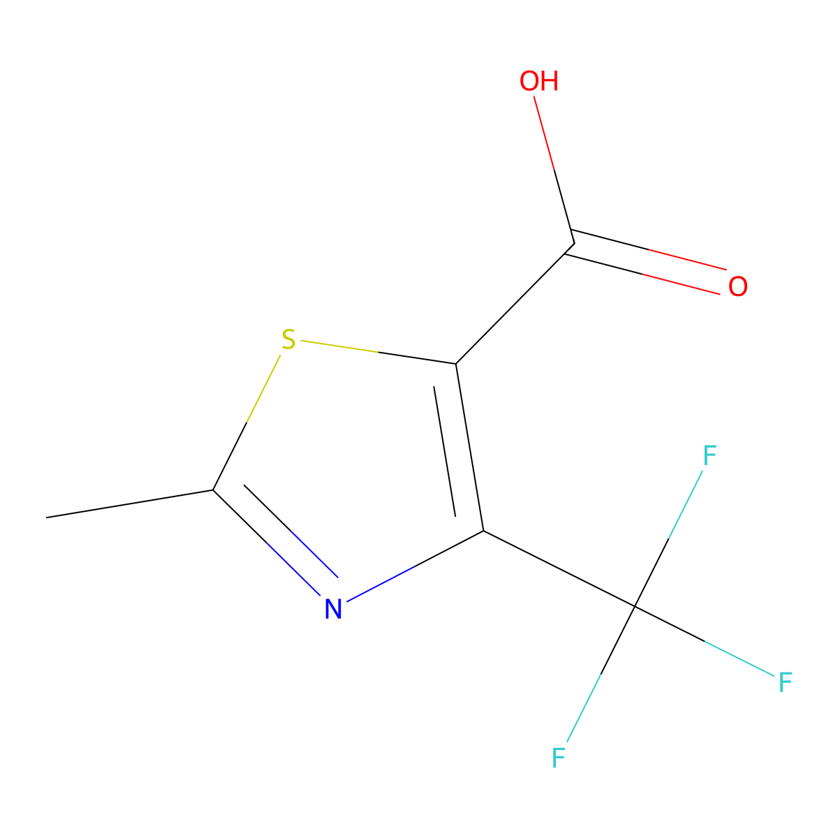 2-Methyl-4-(trifluoromethyl)-1,3-thiazole-5-carboxylic acid molecular structure, CAS 117724-63-7