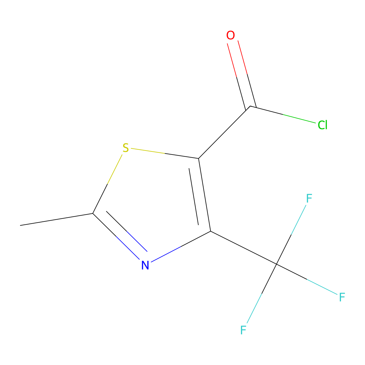 2-Methyl-4-(trifluoromethyl)-5-thiazolecarbonyl chloride molecular structure, CAS 117724-64-8