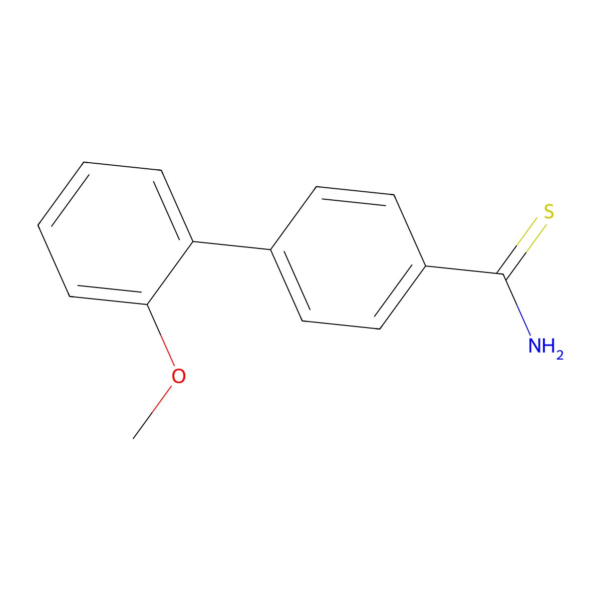 4-(2-Methoxyphenyl)benzene-1-carbothioamide molecular structure, CAS 1177240-92-4