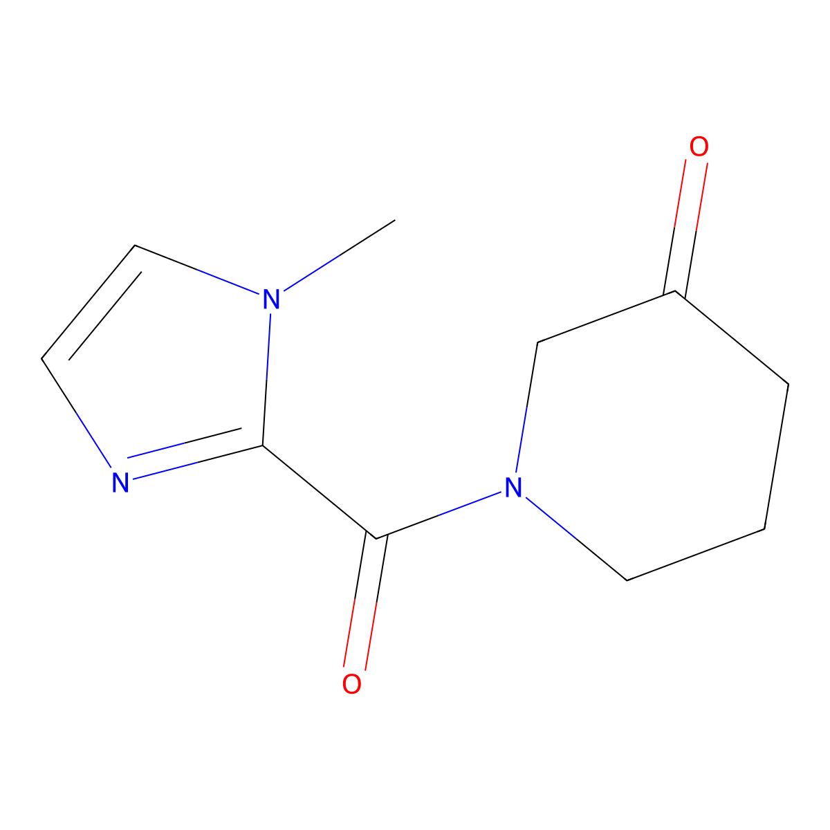 1-[(1-methyl-1H-imidazol-2-yl)carbonyl]-3-Piperidinone molecular structure, CAS 1177253-65-4