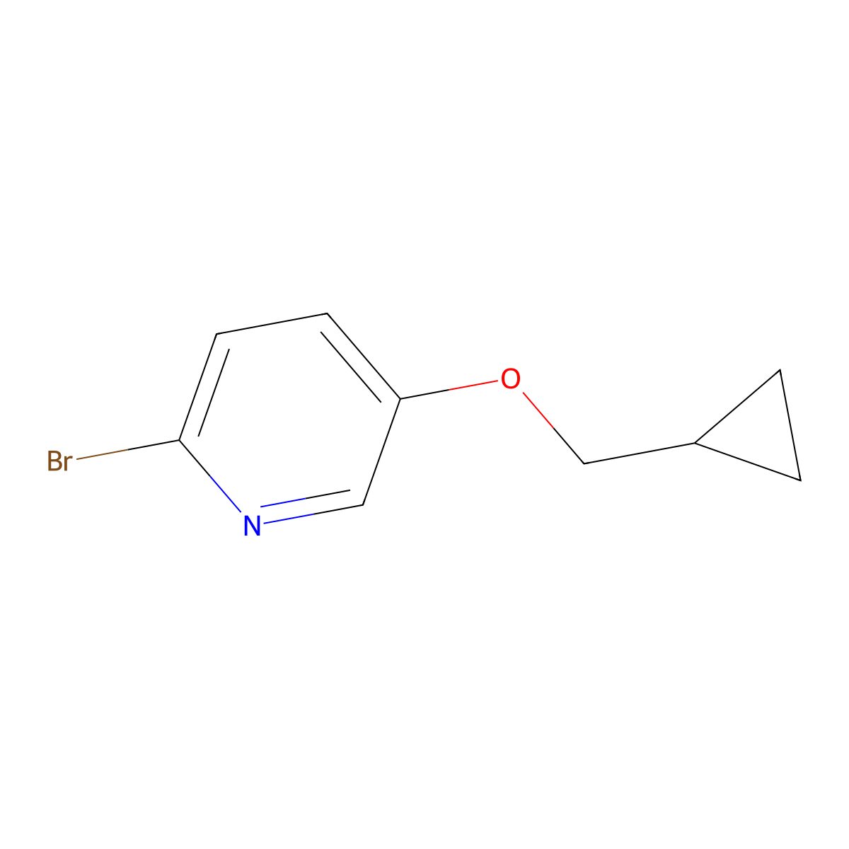 2-Bromo-5-(cyclopropylmethoxy)pyridine molecular structure, CAS 1177269-06-5