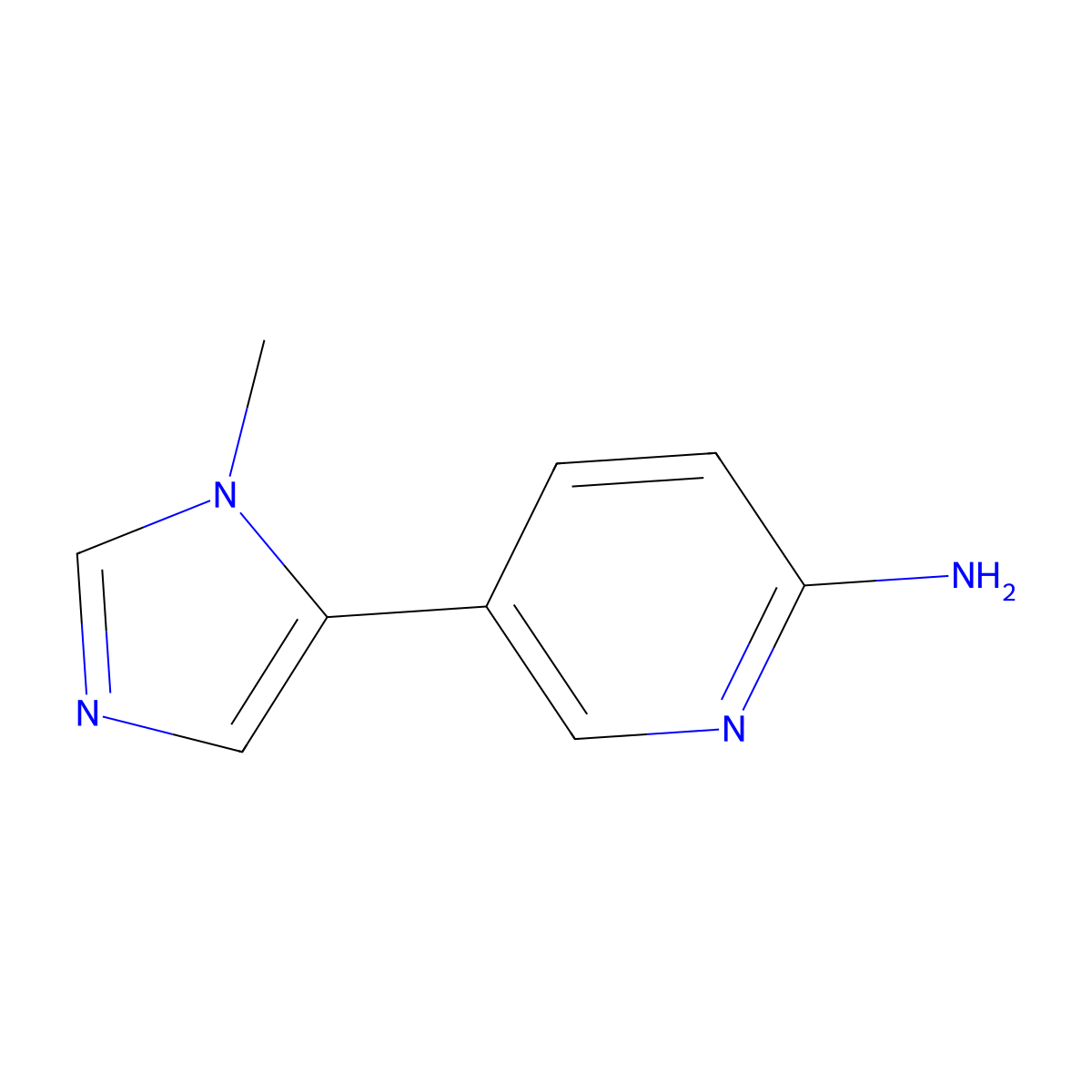 5-(1-Methyl-1H-imidazol-5-yl)-2-pyridinamine molecular structure, CAS 1177269-08-7