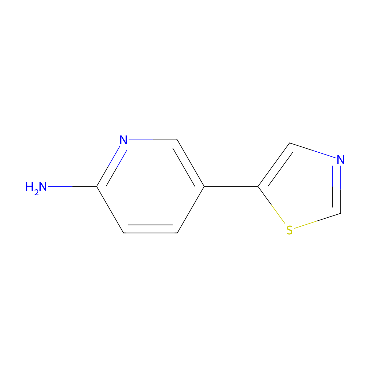 5-(1,3-Thiazol-5-yl)pyridin-2-amine molecular structure, CAS 1177269-09-8
