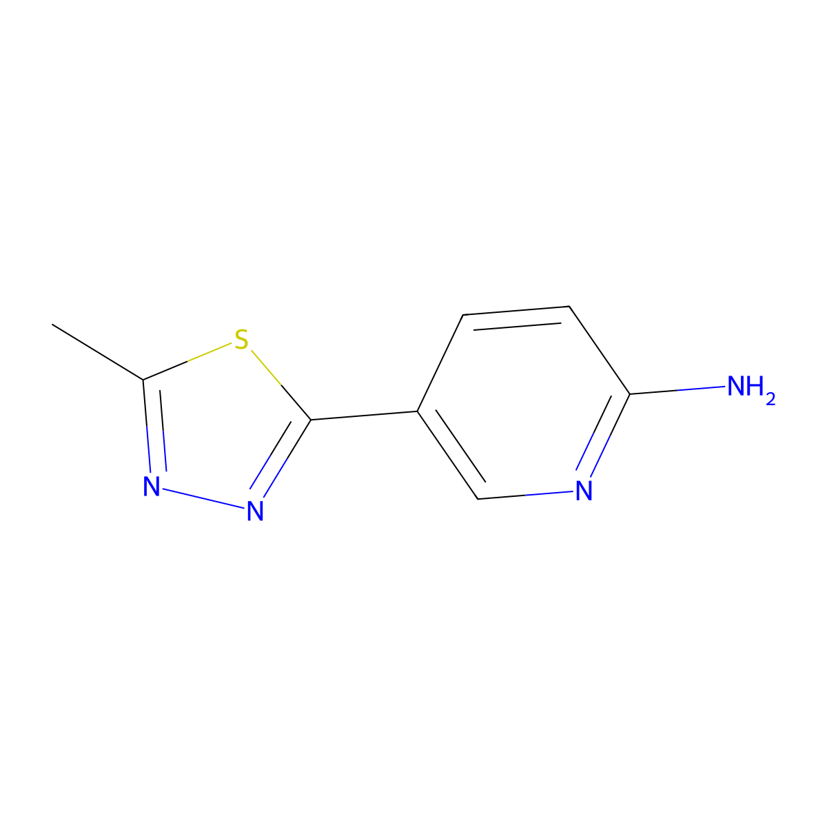 5-(5-Methyl-1,3,4-thiadiazol-2-yl)-2-pyridinamine molecular structure, CAS 1177269-10-1