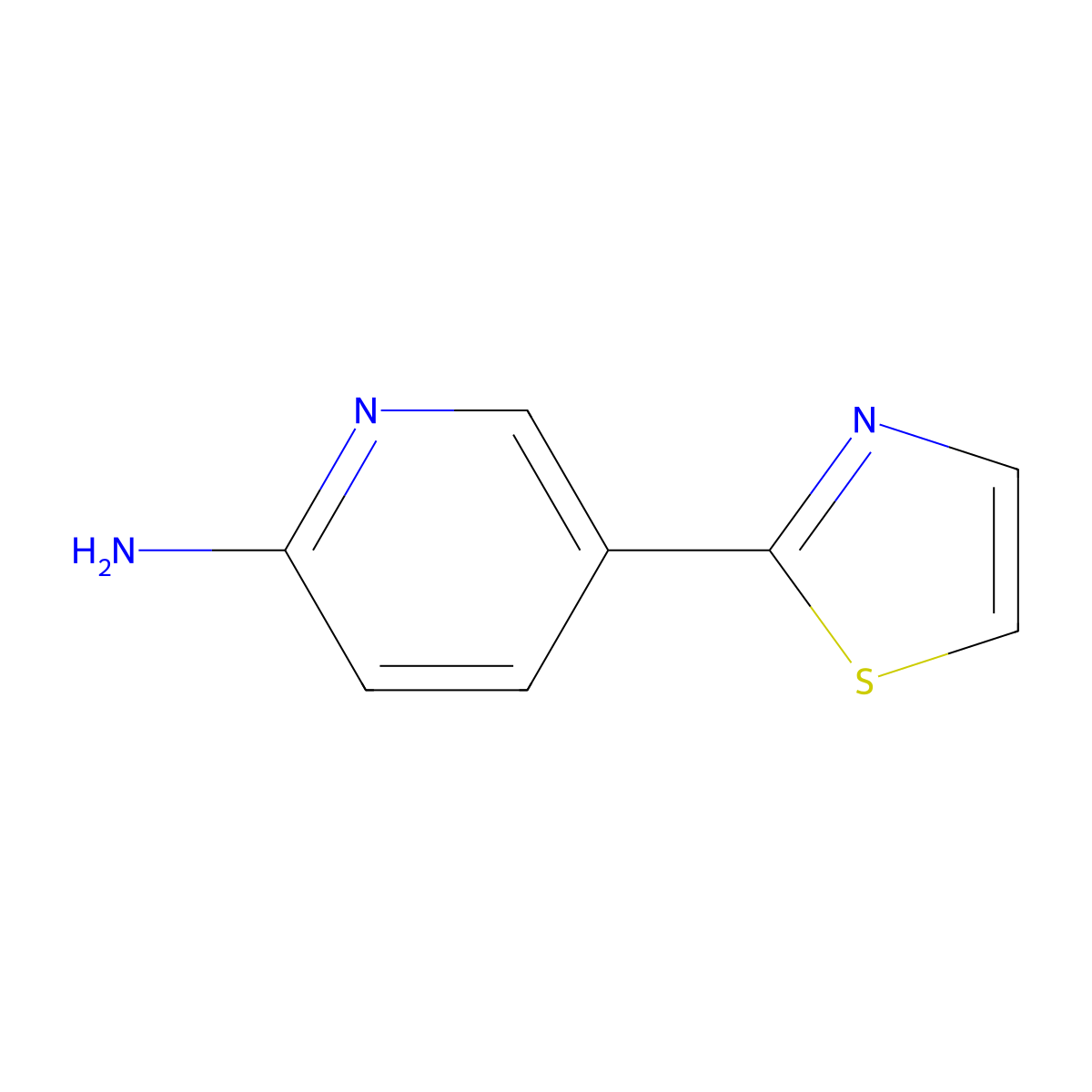 5-(1,3-Thiazol-2-yl)pyridin-2-amine molecular structure, CAS 1177269-11-2