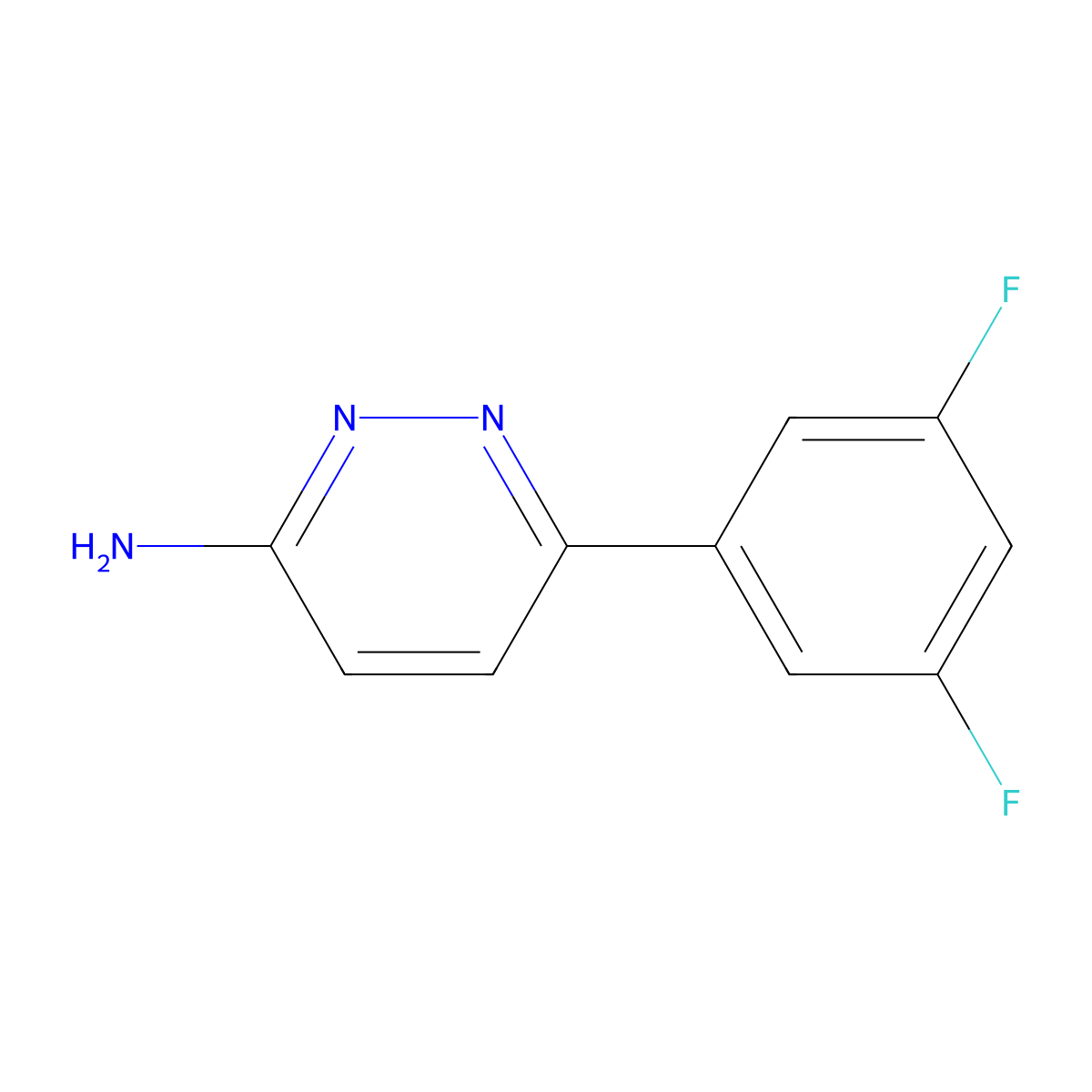 6-(3,5-Difluorophenyl)-3-pyridazinamine molecular structure, CAS 1177269-30-5