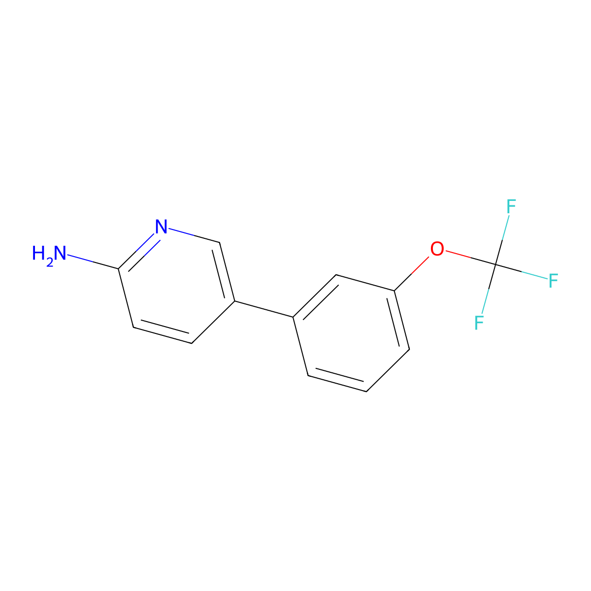 5-[3-(Trifluoromethoxy)phenyl]pyridin-2-amine molecular structure, CAS 1177269-61-2