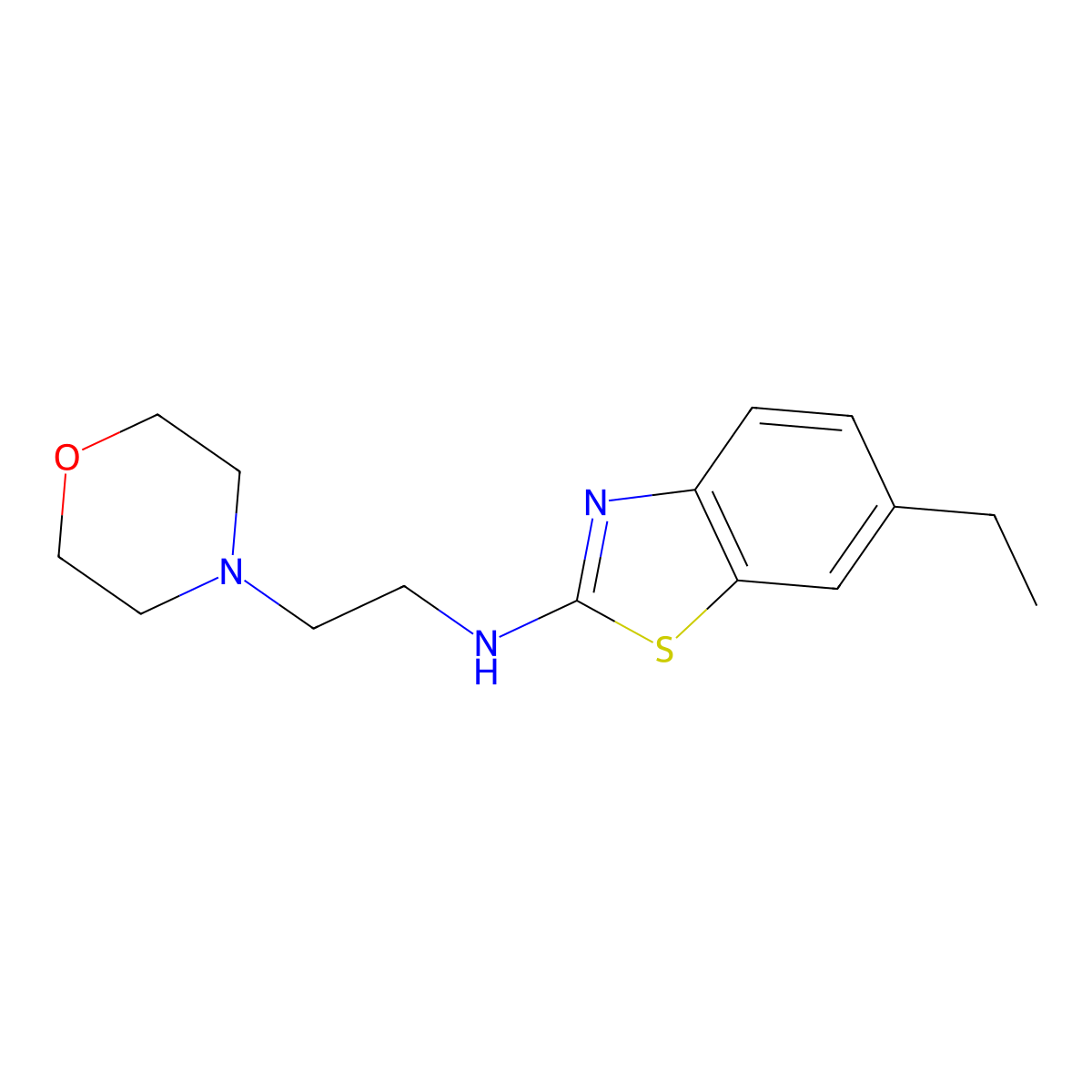 6-ethyl-N-(2-morpholin-4-ylethyl)-1,3-benzothiazol-2-amine molecular structure, CAS 1177270-81-3
