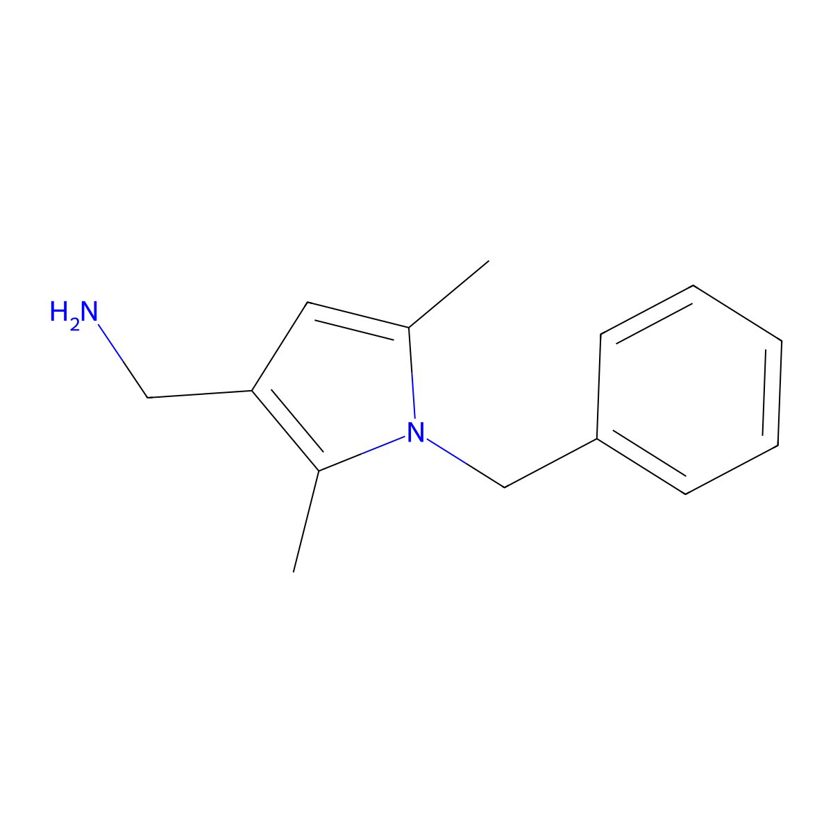 (1-benzyl-2,5-dimethyl-1H-pyrrol-3-yl)methanamine molecular structure, CAS 1177271-09-8