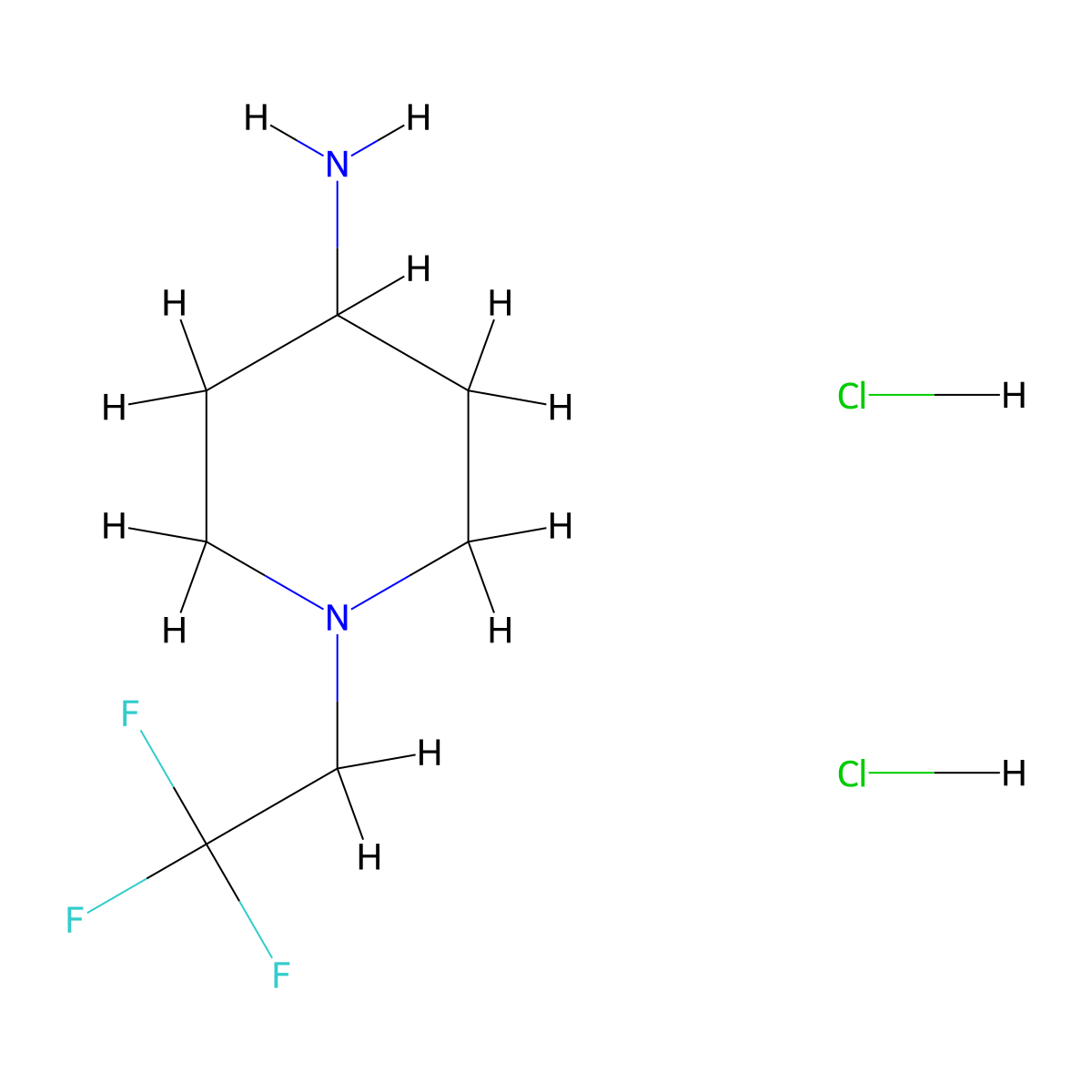 1-(2,2,2-Trifluoroethyl)piperidin-4-amine dihydrochloride molecular structure, CAS 1177271-15-6