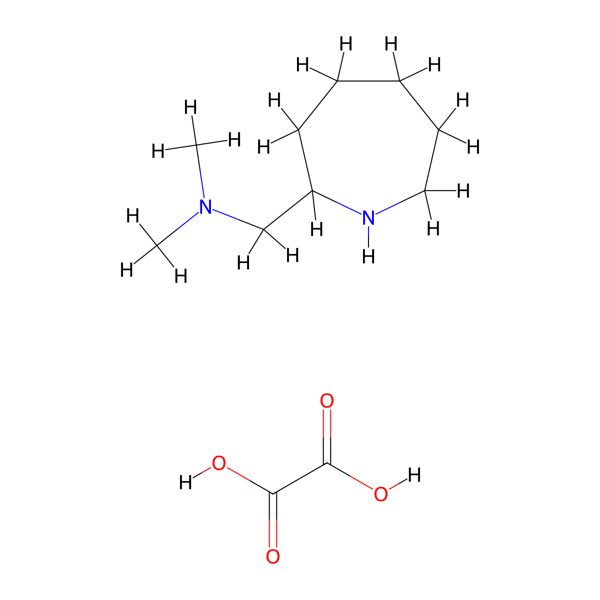 2-Azepanyl-N,N-dimethylmethanamine oxalate molecular structure, CAS 1177271-83-8
