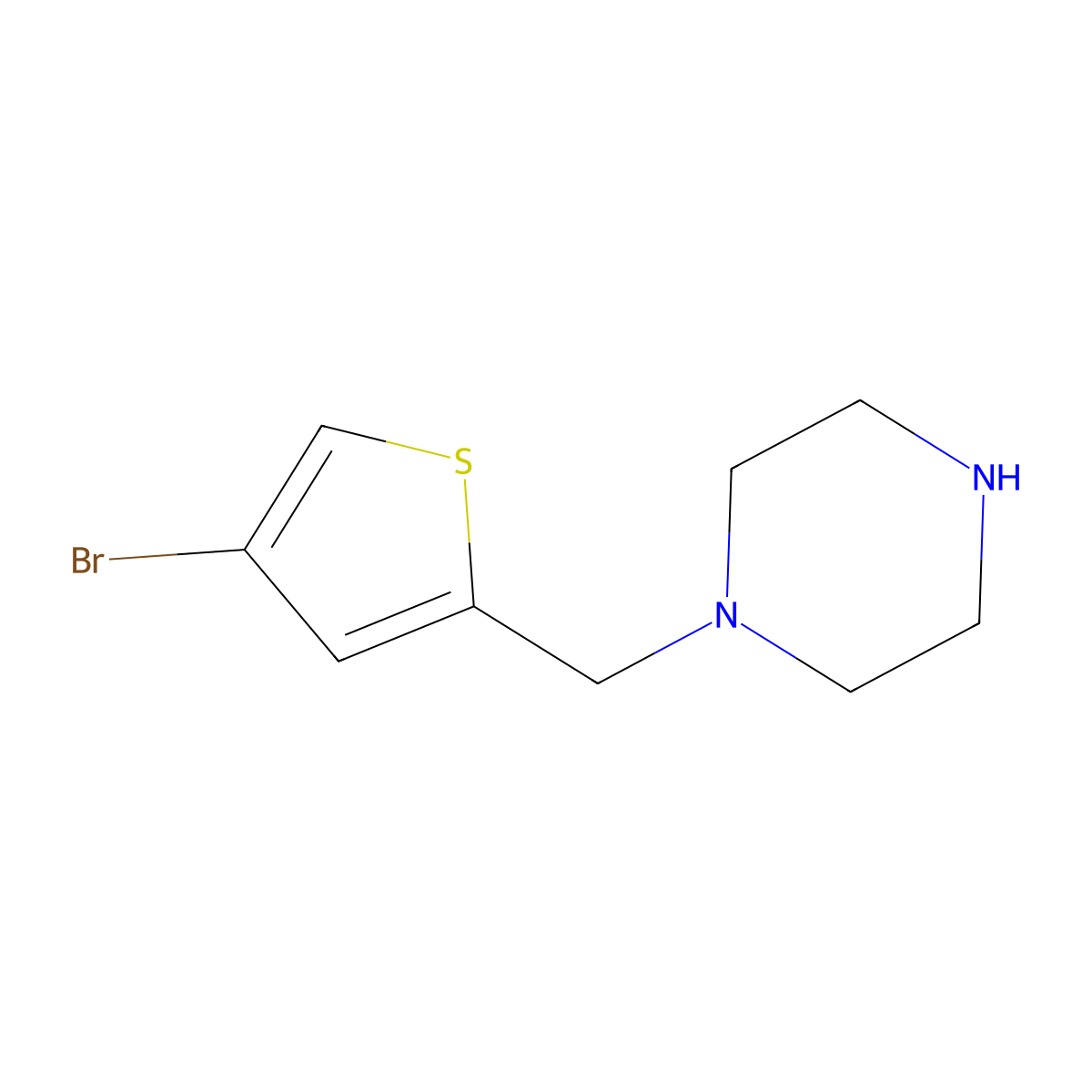 1-((4-Bromothiophen-2-yl)methyl)piperazine molecular structure, CAS 1177272-46-6