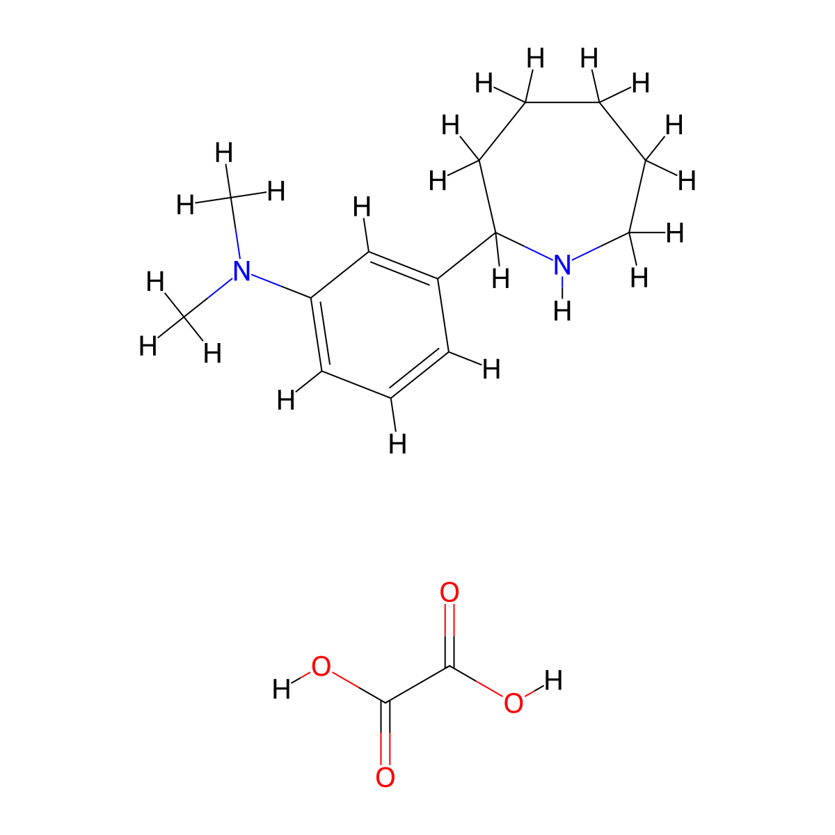 3-(2-azepanyl)-N,N-dimethylaniline oxalate molecular structure, CAS 1177272-51-3