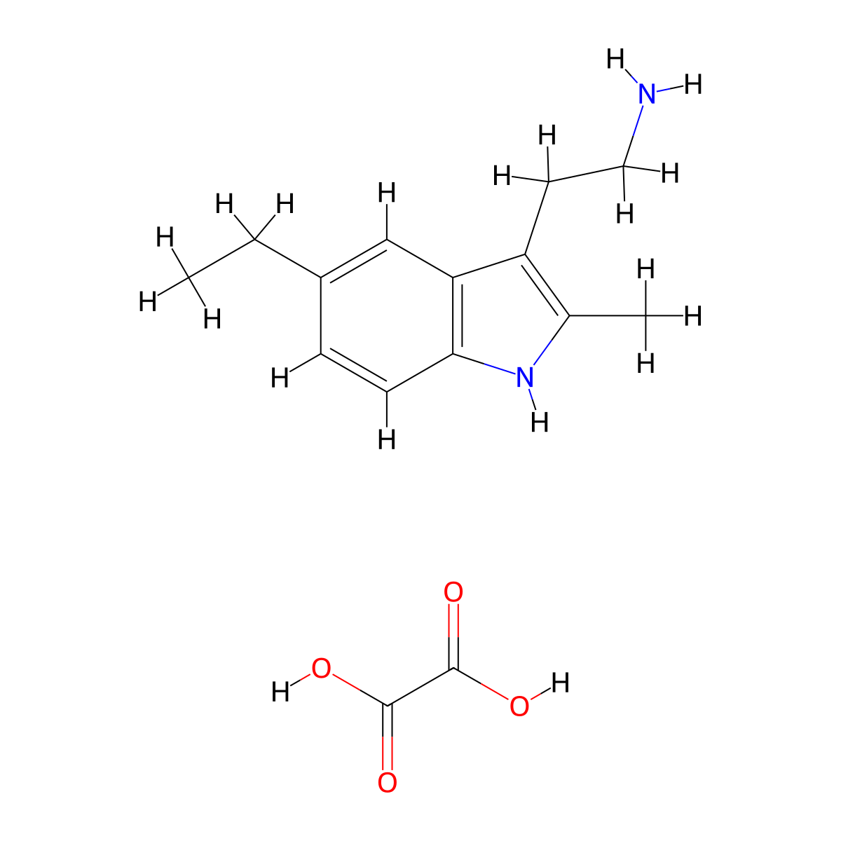 2-(5-Ethyl-2-methyl-1H-indol-3-YL)ethanamine oxalate molecular structure, CAS 1177272-85-3