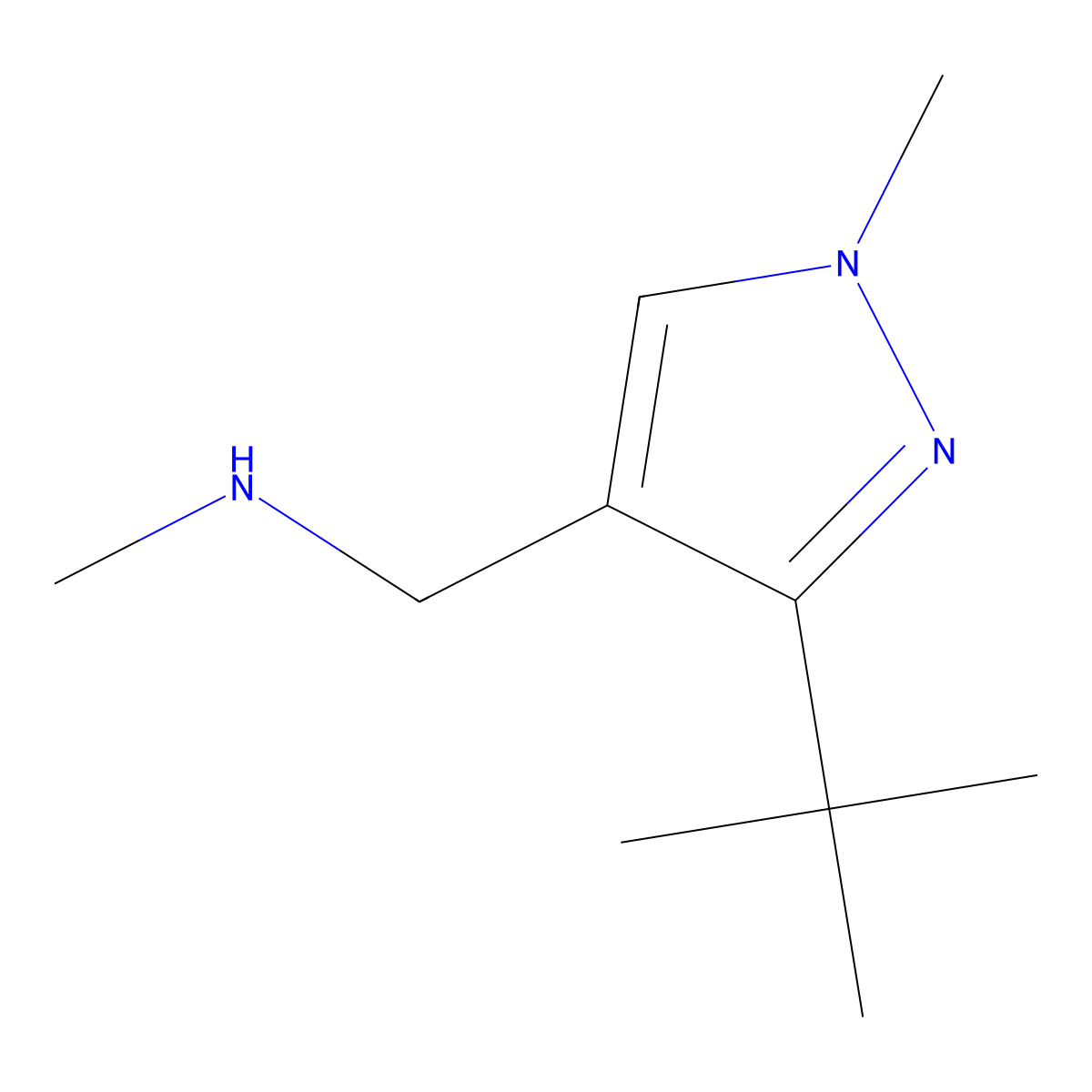 [(3-tert-butyl-1-methyl-1H-pyrazol-4-yl)methyl](methyl)amine molecular structure, CAS 1177273-16-3