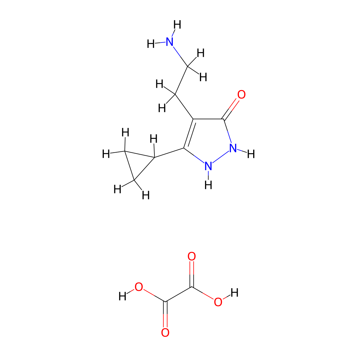4-(2-Aminoethyl)-5-cyclopropyl-1,2-dihydro-3H-pyrazol-3-one oxalate molecular structure, CAS 1177273-47-0