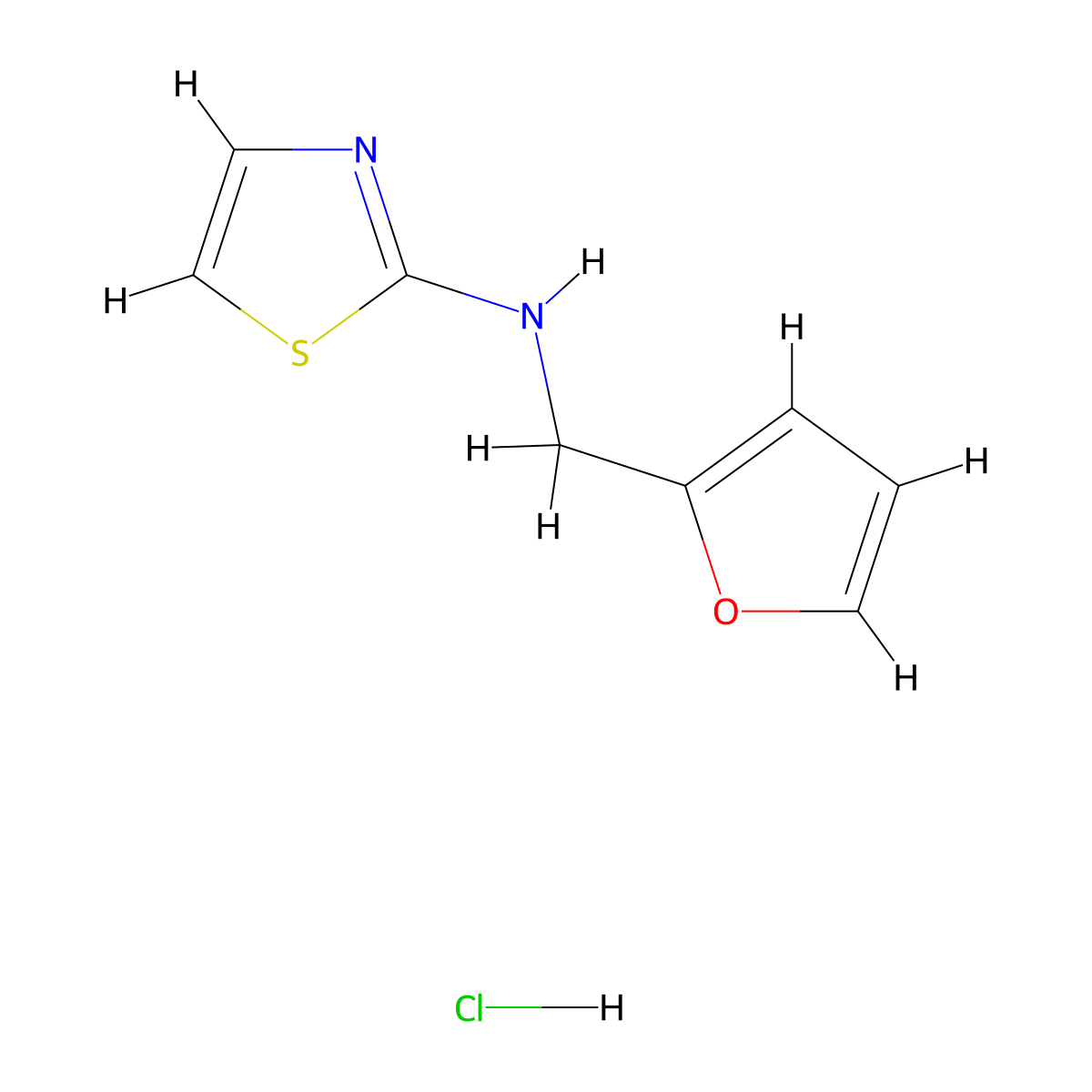 N-(2-furylmethyl)-1,3-thiazol-2-amine hydrochloride molecular structure, CAS 1177273-68-5