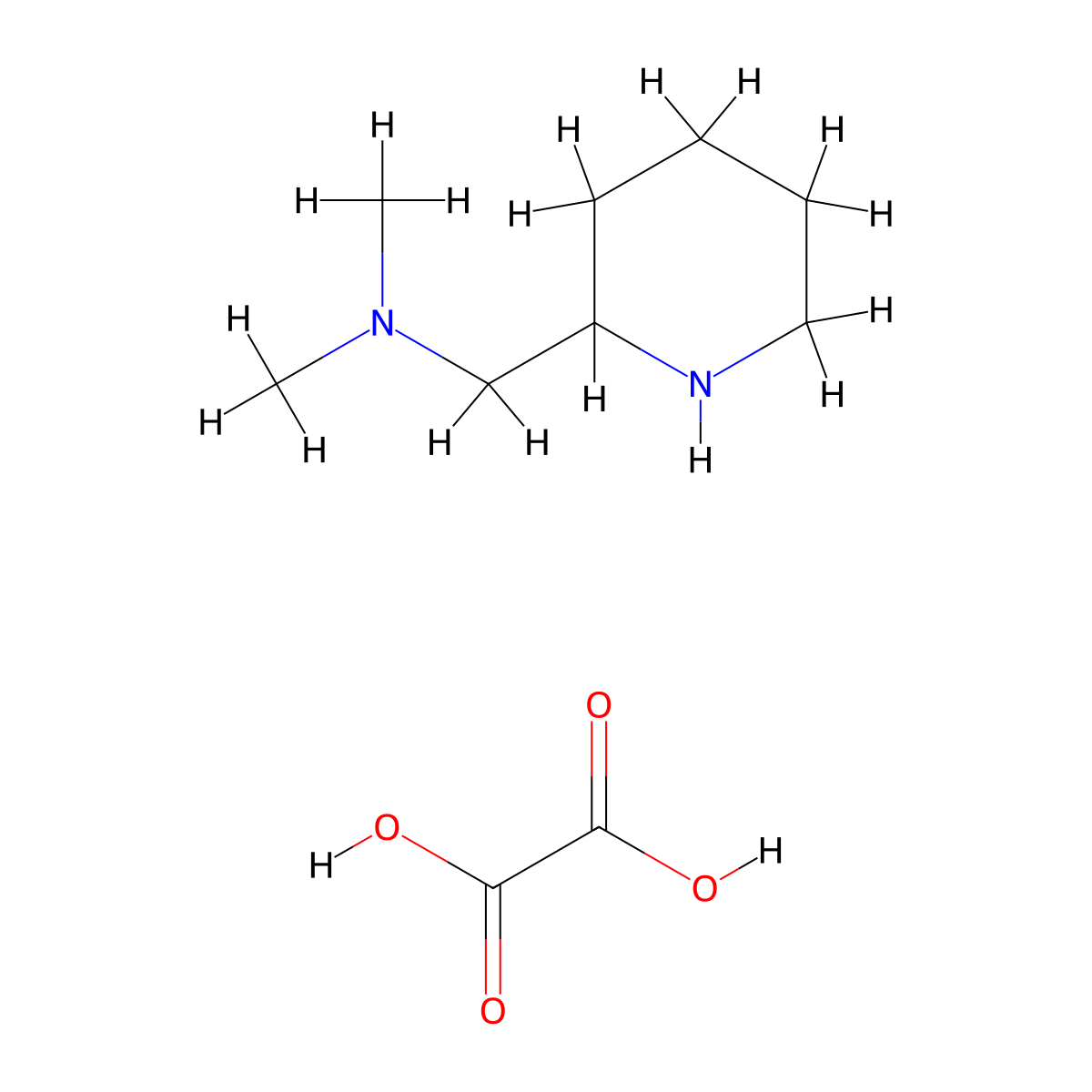 N,N-Dimethyl-1-piperidin-2-ylmethanamine oxalate molecular structure, CAS 1177273-78-7