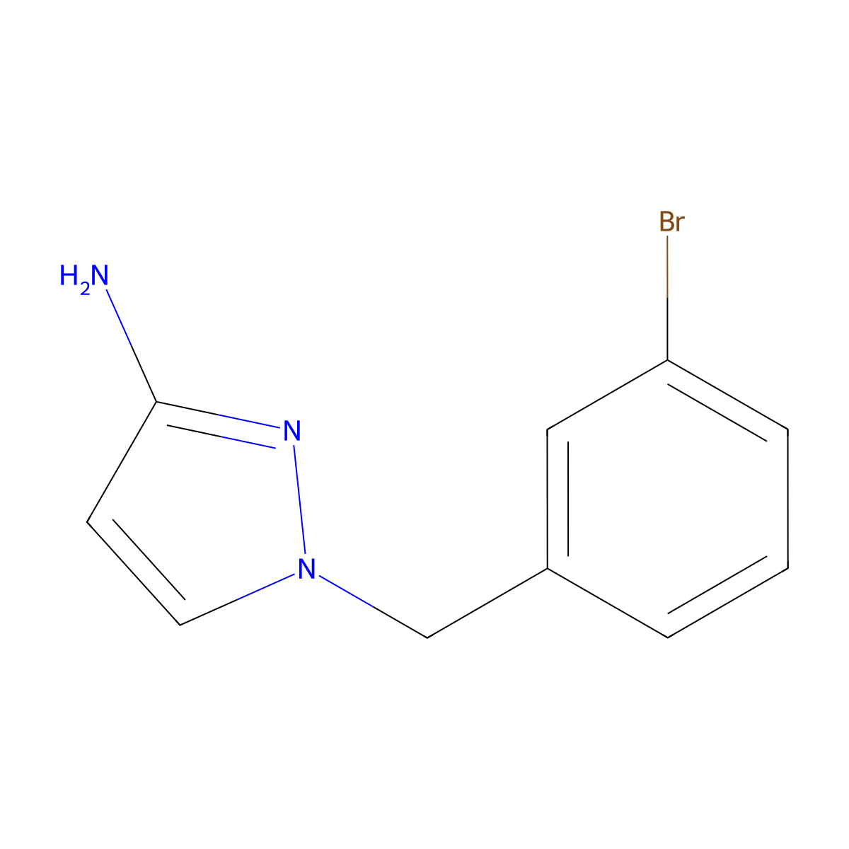 1-[(3-Bromophenyl)methyl]-1H-pyrazol-3-amine molecular structure, CAS 1177273-81-2