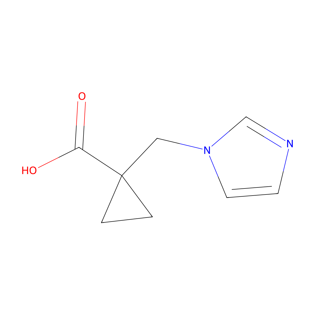 1-((1H-Imidazol-1-yl)methyl)cyclopropanecarboxylic acid molecular structure, CAS 1177274-20-2