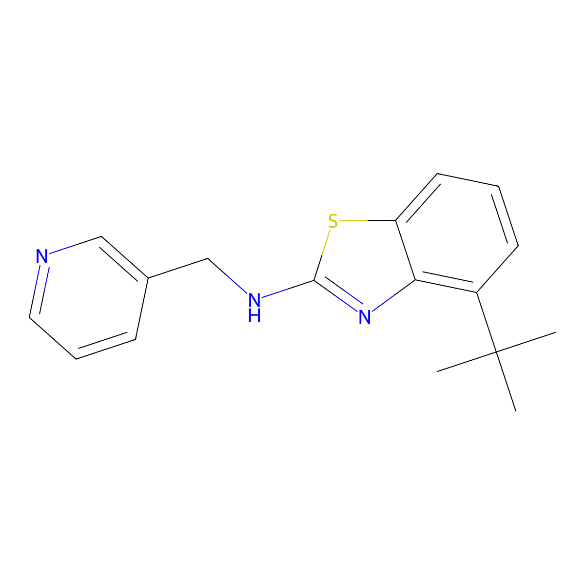 4-tert-butyl-N-[(pyridin-3-yl)methyl]-1,3-benzothiazol-2-amine molecular structure, CAS 1177274-26-8