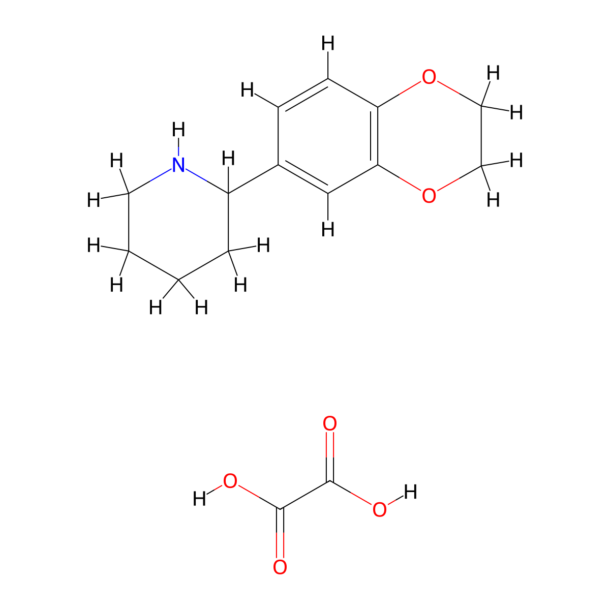 2-(2,3-Dihydro-1,4-benzodioxin-6-YL)piperidine oxalate molecular structure, CAS 1177274-36-0