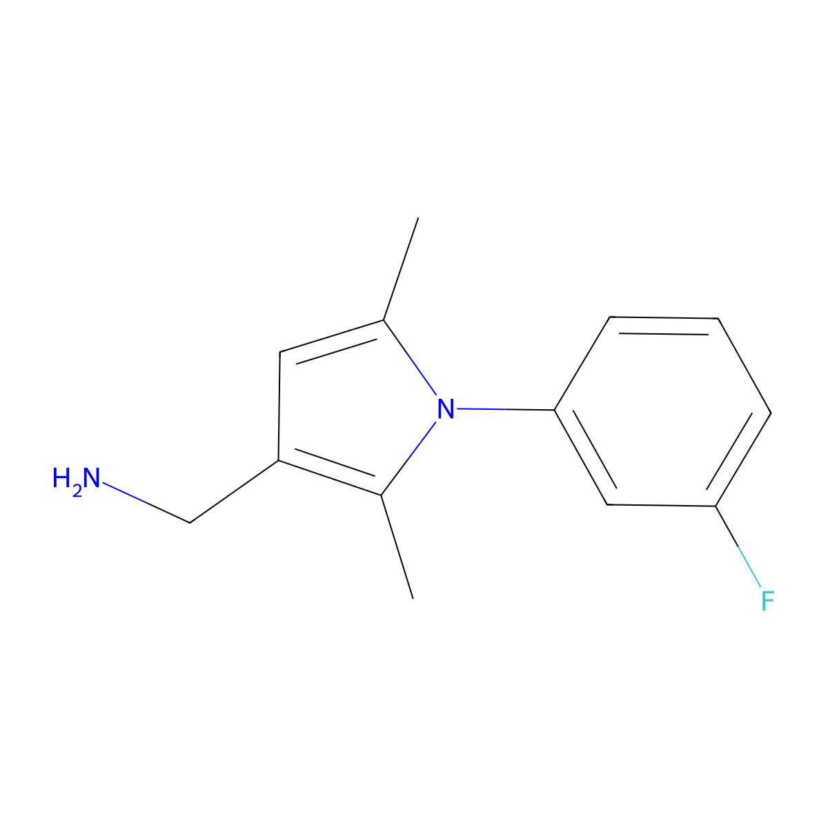 [1-(3-Fluorophenyl)-2,5-dimethylpyrrol-3-yl]methanamine molecular structure, CAS 1177274-68-8