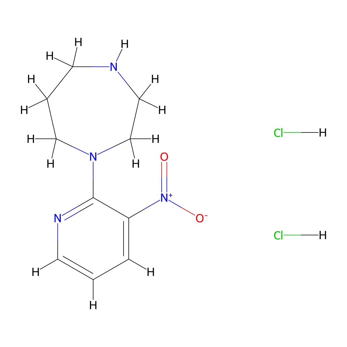 1-(3-Nitropyridin-2-yl)-1,4-diazepane dihydrochloride molecular structure, CAS 1177274-85-9